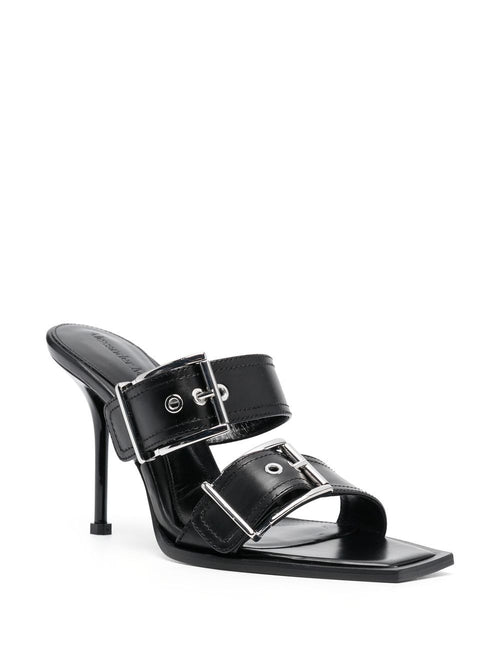 100mm buckled leather sandals