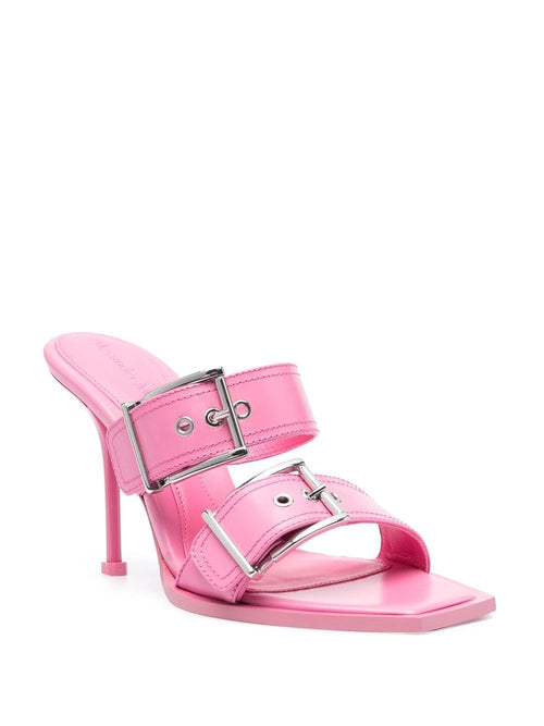 100mm buckle leather sandals