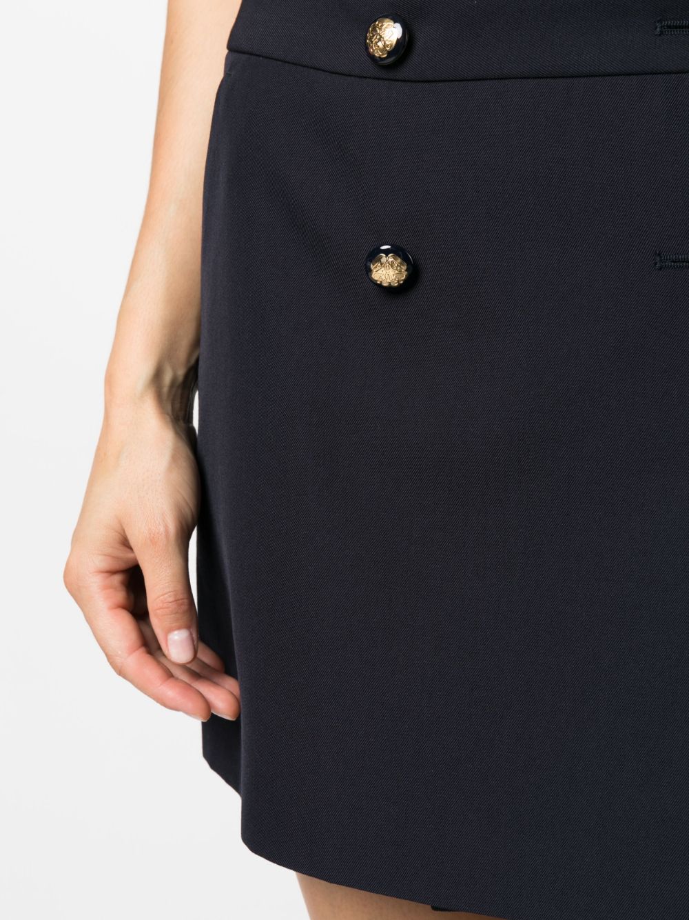 wool-cotton blend mini wrap skirt