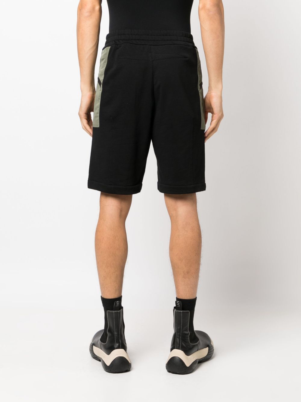 two-tone elasticated track shorts