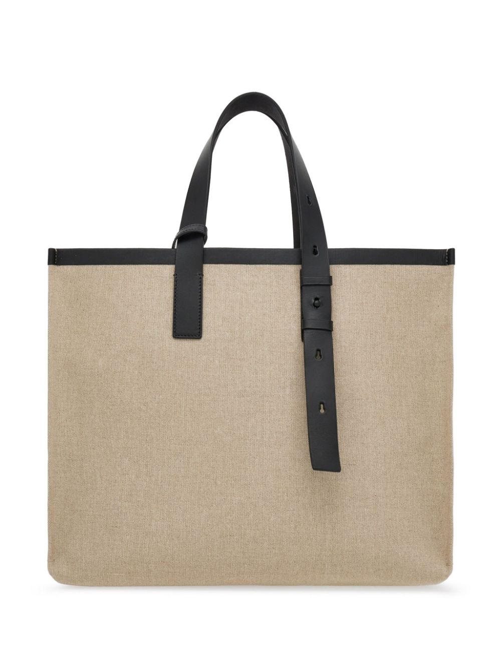 logo-embossed leather tote bag