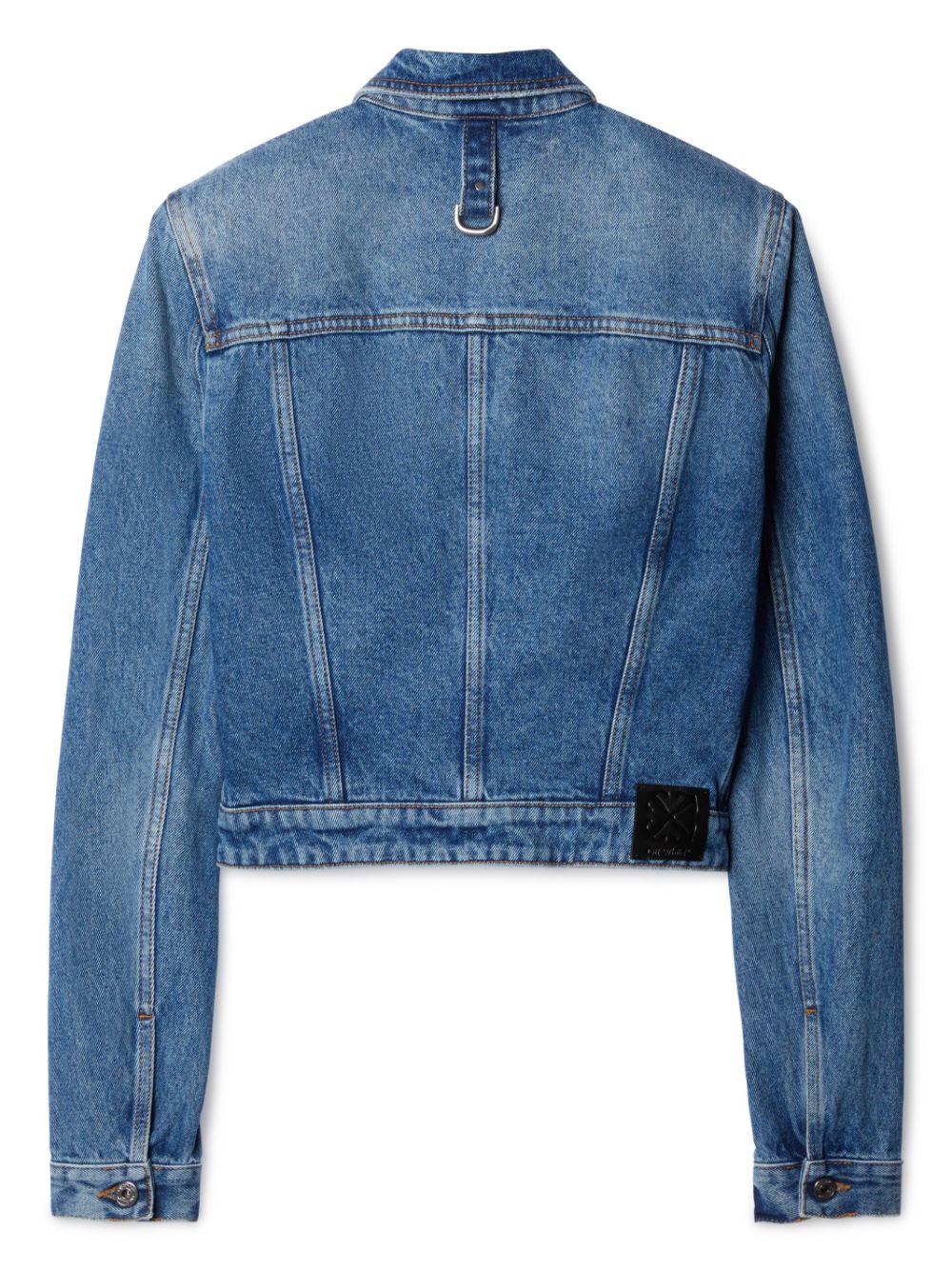 crop denim jacket with belt