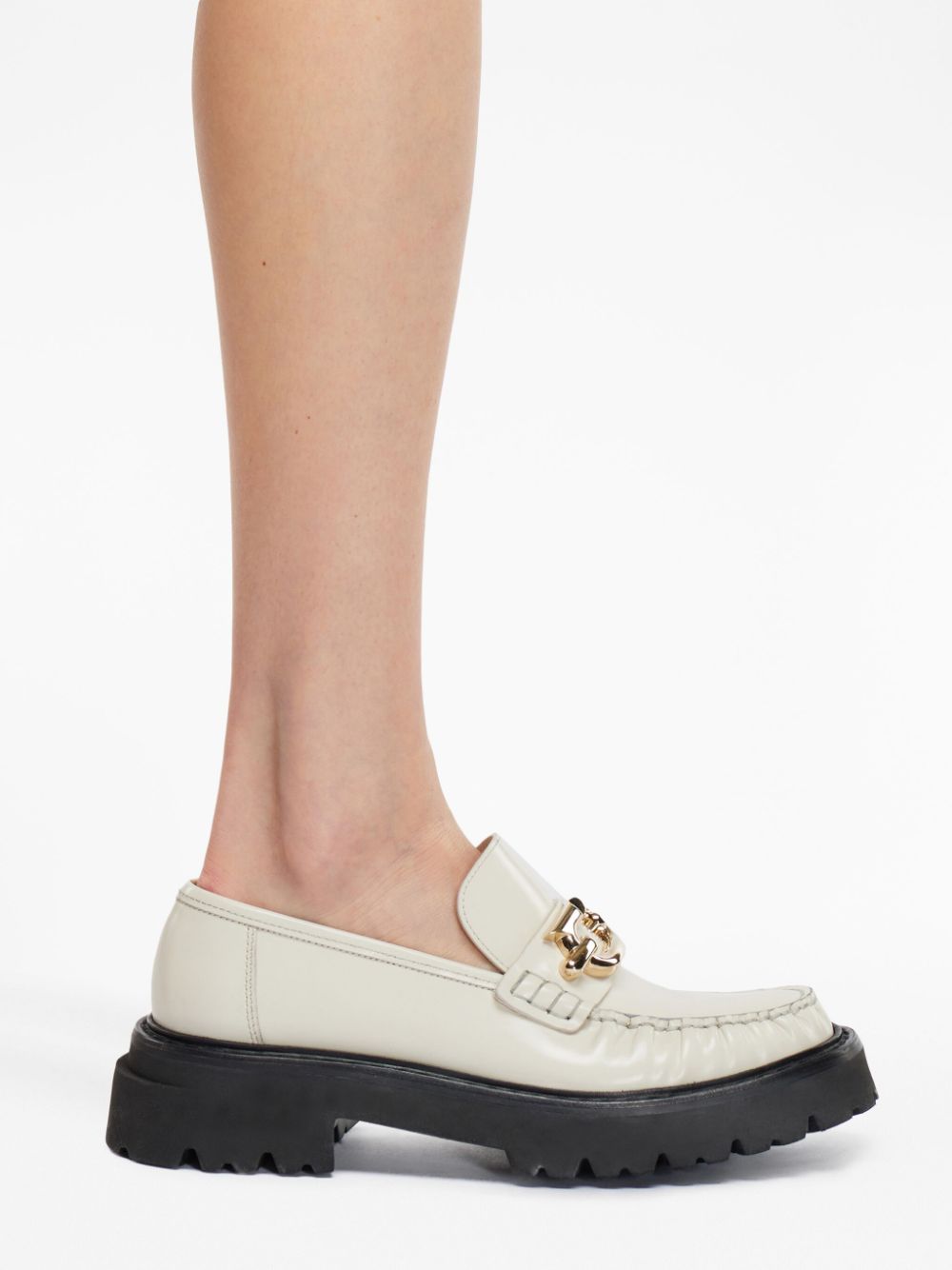gancini-plaque leather loafers
