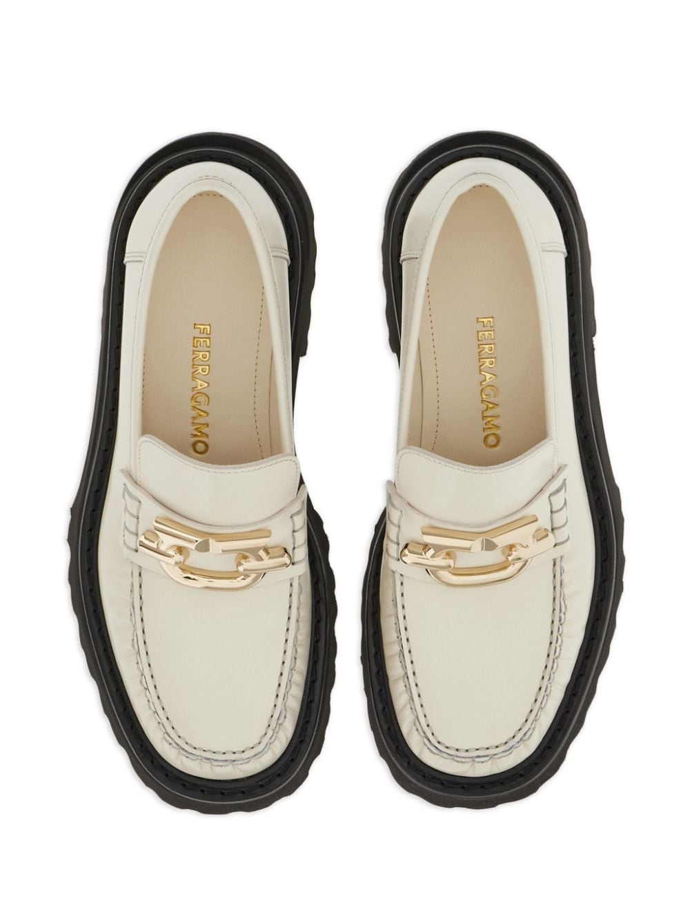gancini-plaque leather loafers