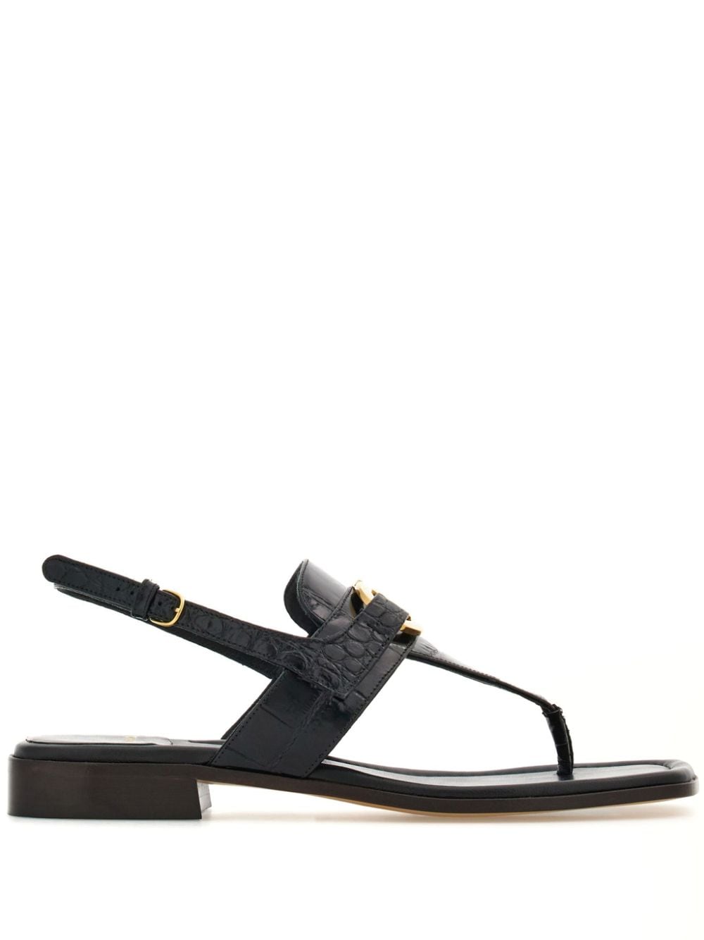 gancini-buckle leather sandals