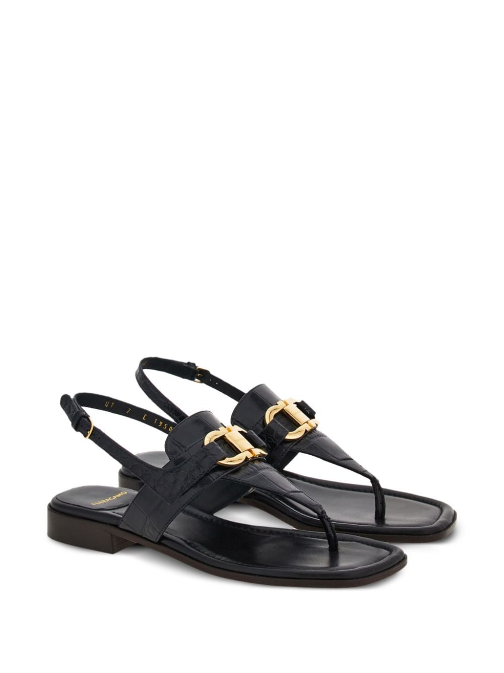 gancini-buckle leather sandals