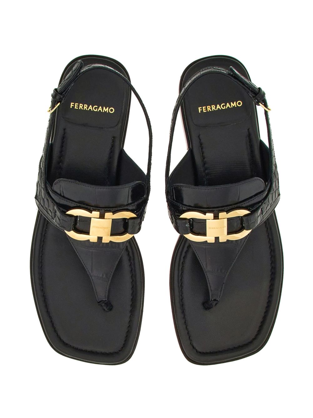 gancini-buckle leather sandals