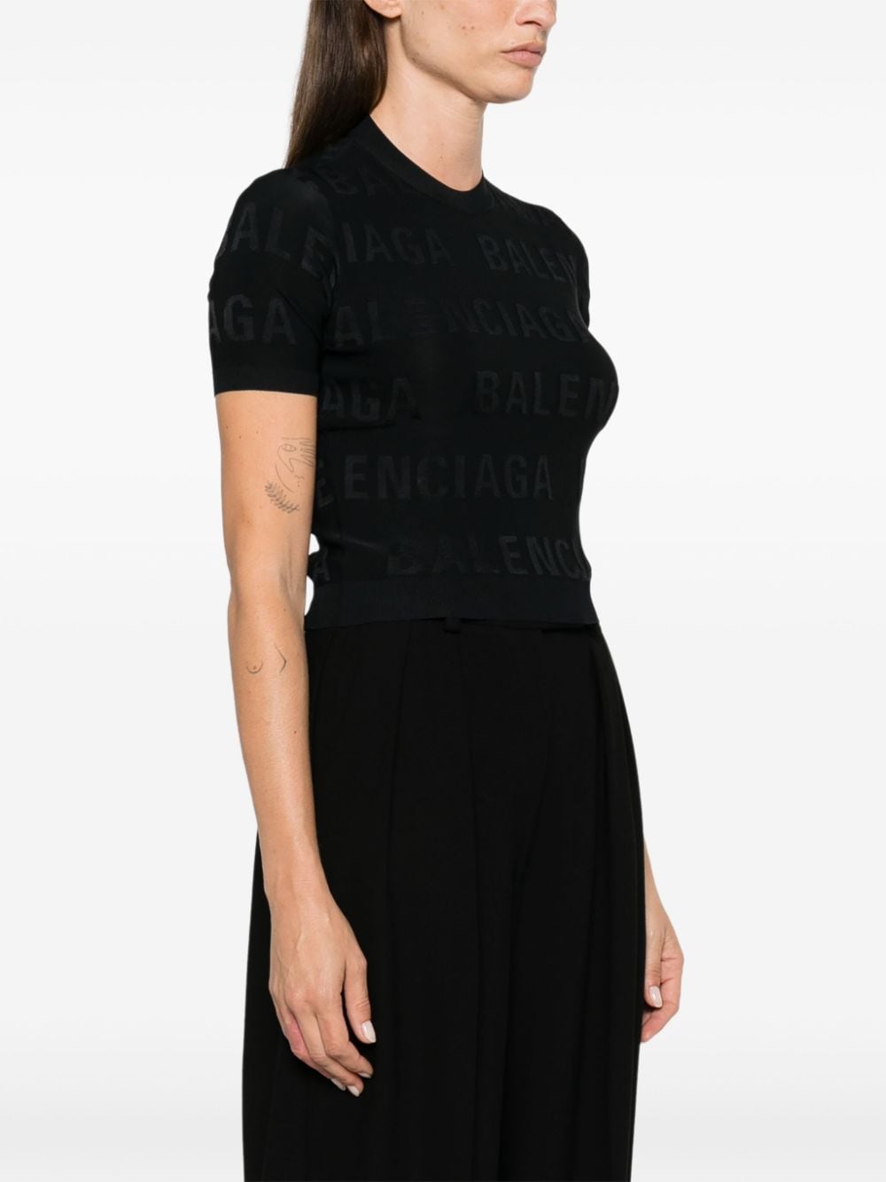 jacquard logo crop top