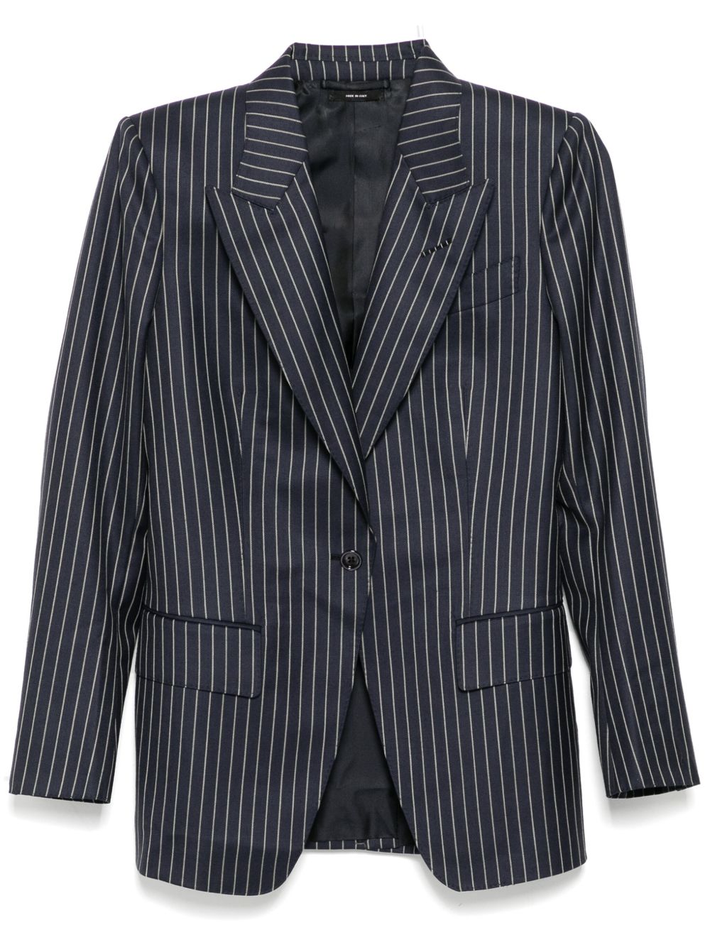 pinstripe single-breasted blazer