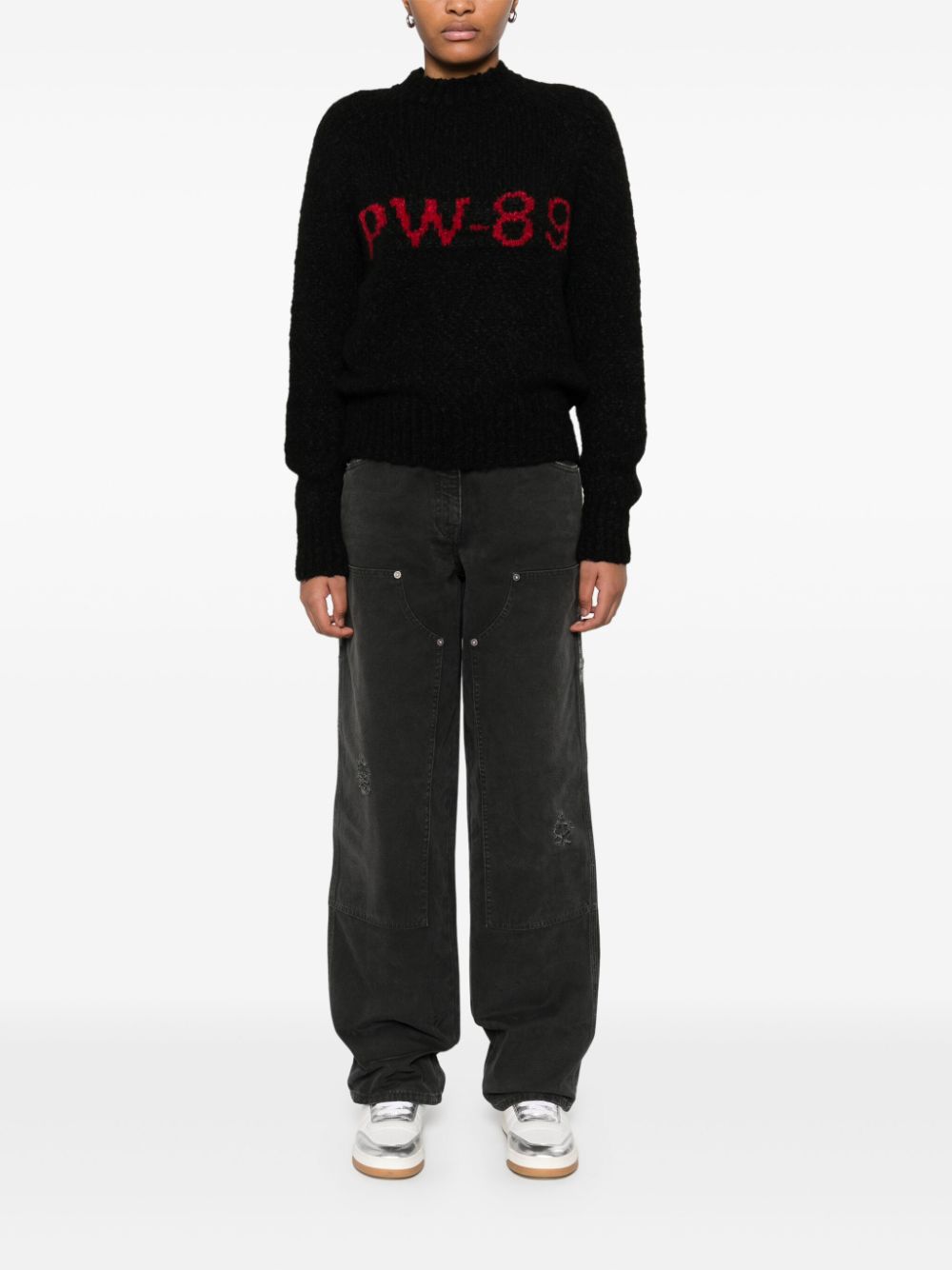 jeans with distressed effect