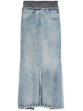 maxi denim cotton skirt