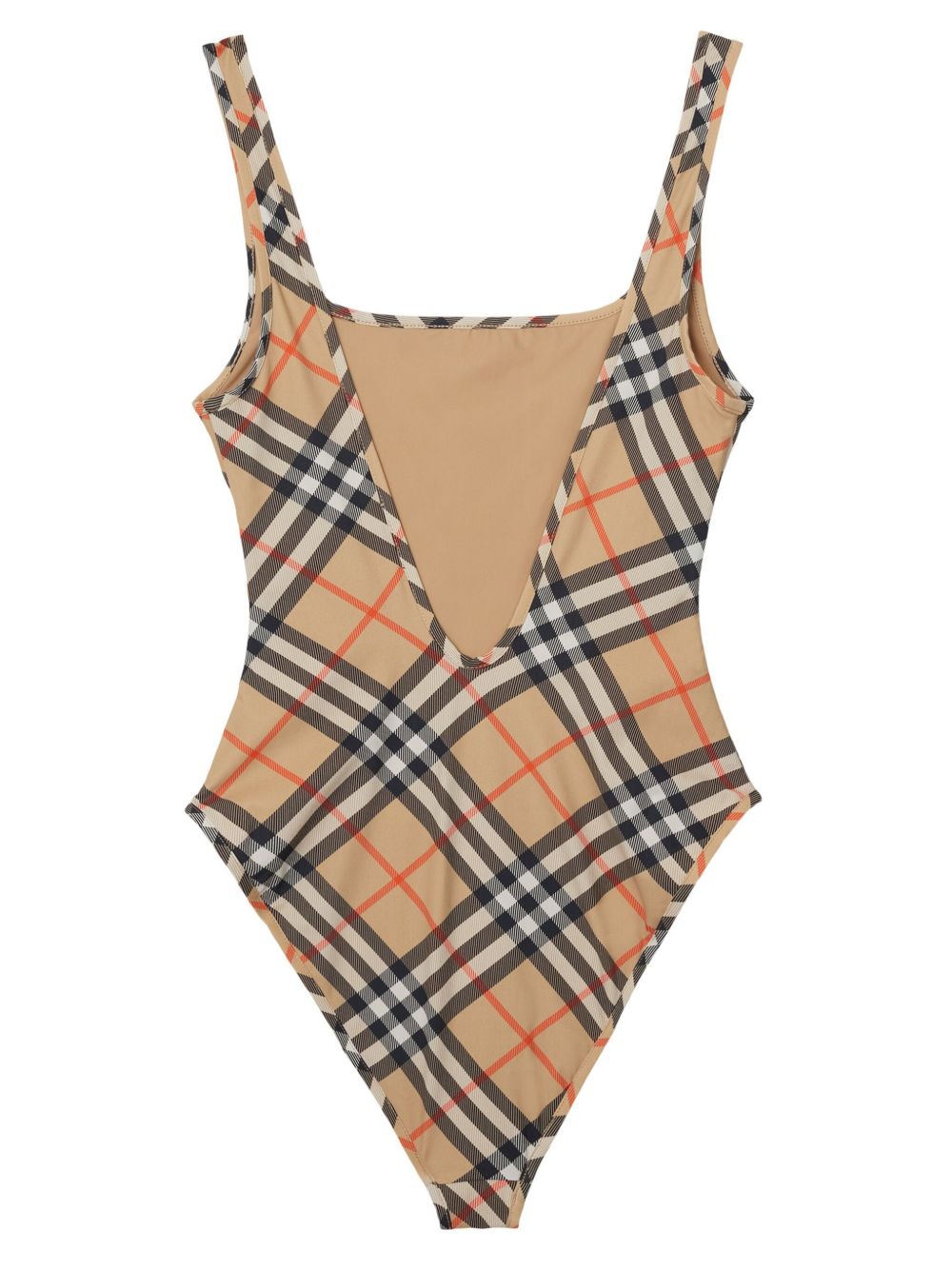 check-pattern swimsuit