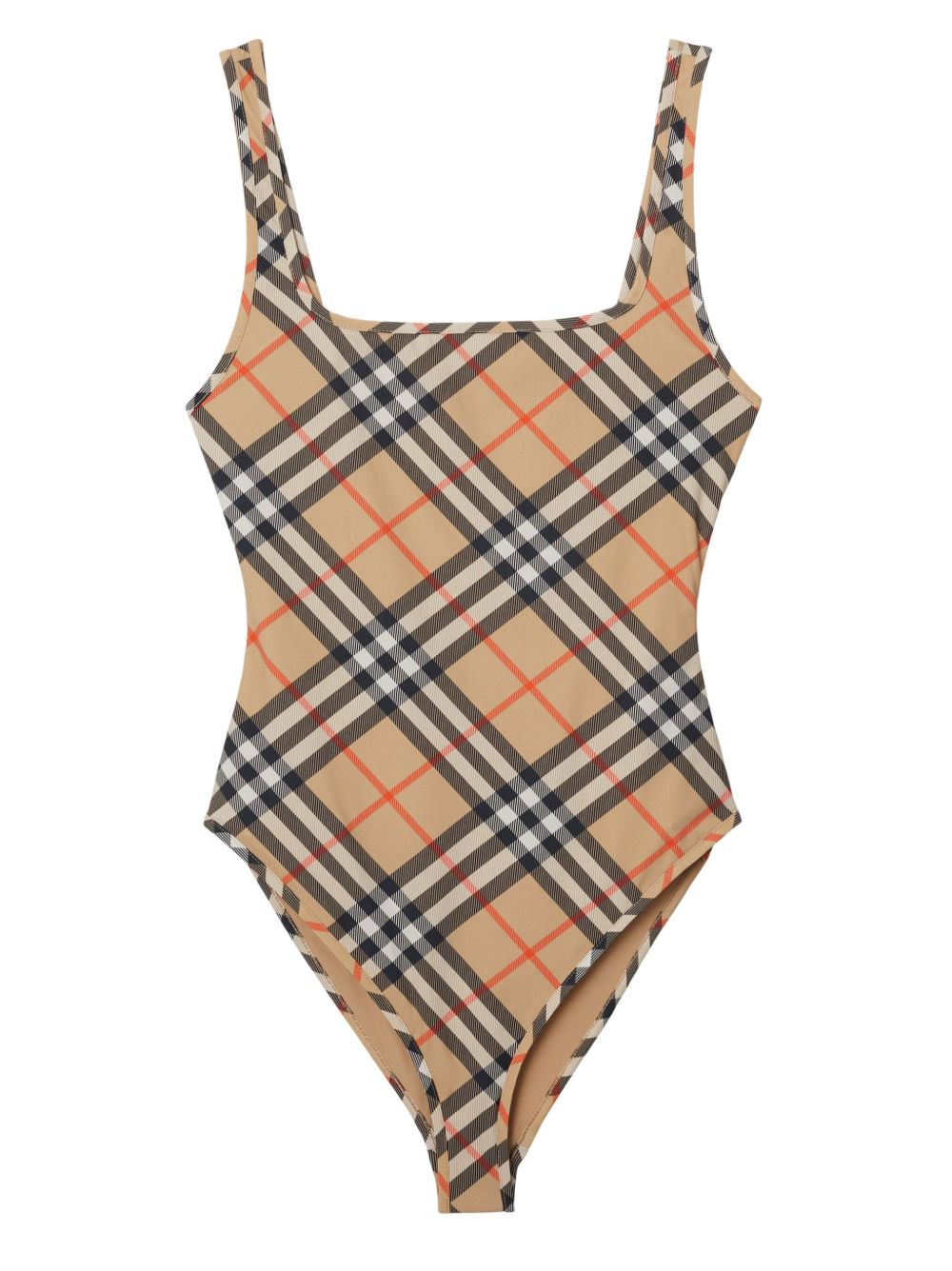 check-pattern swimsuit