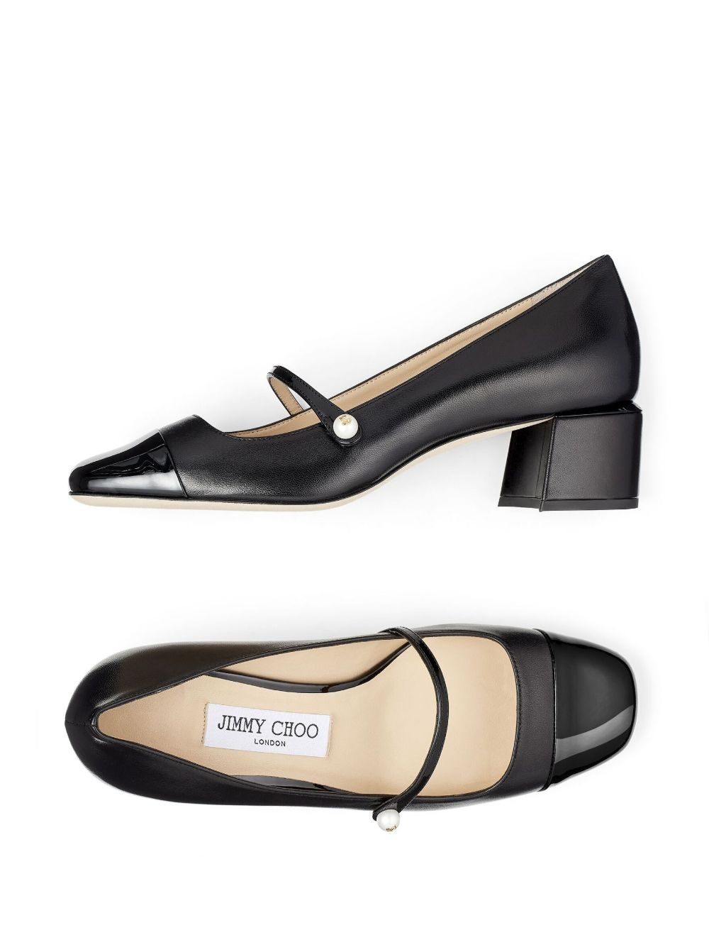 elisa 45 nappa and patent leather pumps