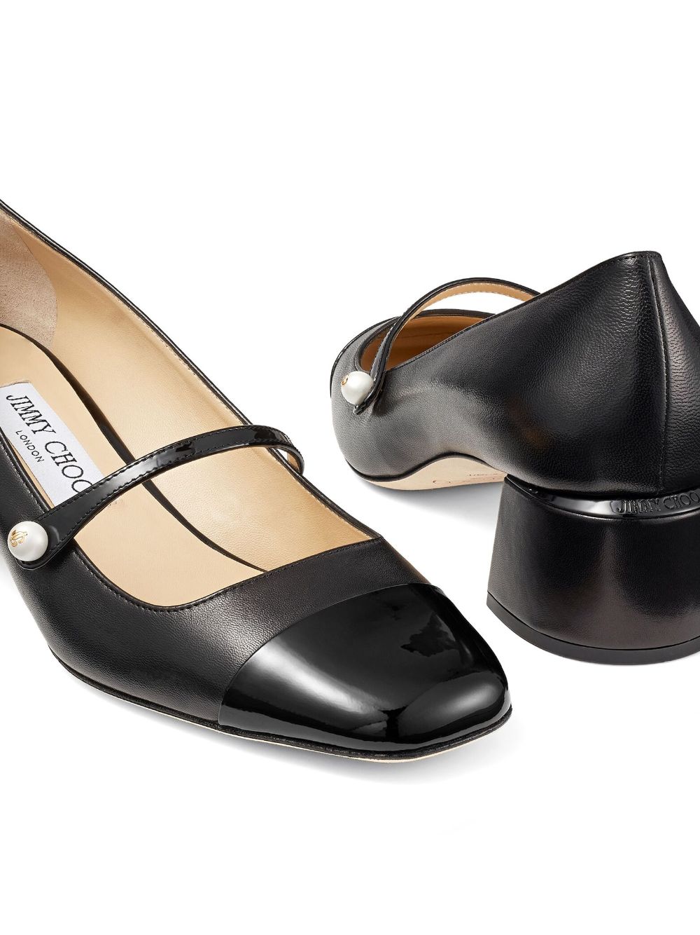 elisa 45 nappa and patent leather pumps