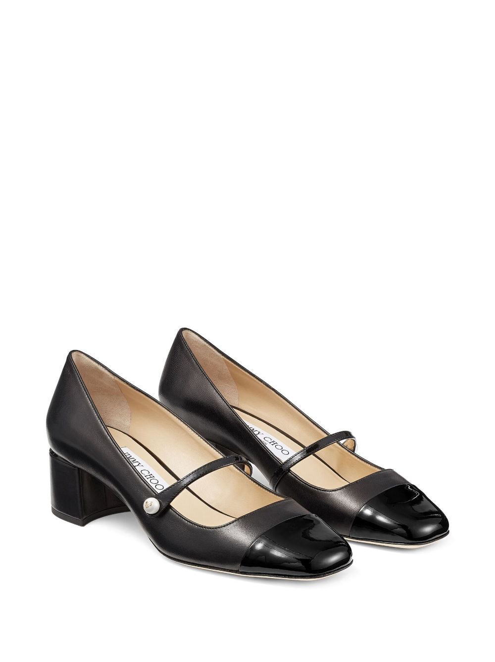 elisa 45 nappa and patent leather pumps