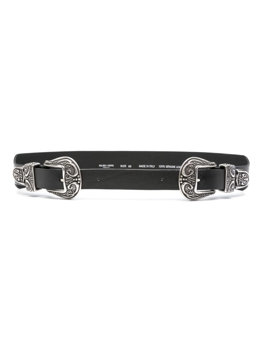 black washed leather belt