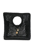 le petit carre spiaggia rafia handbag