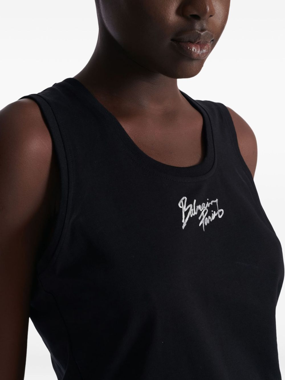 logo cotton tank top