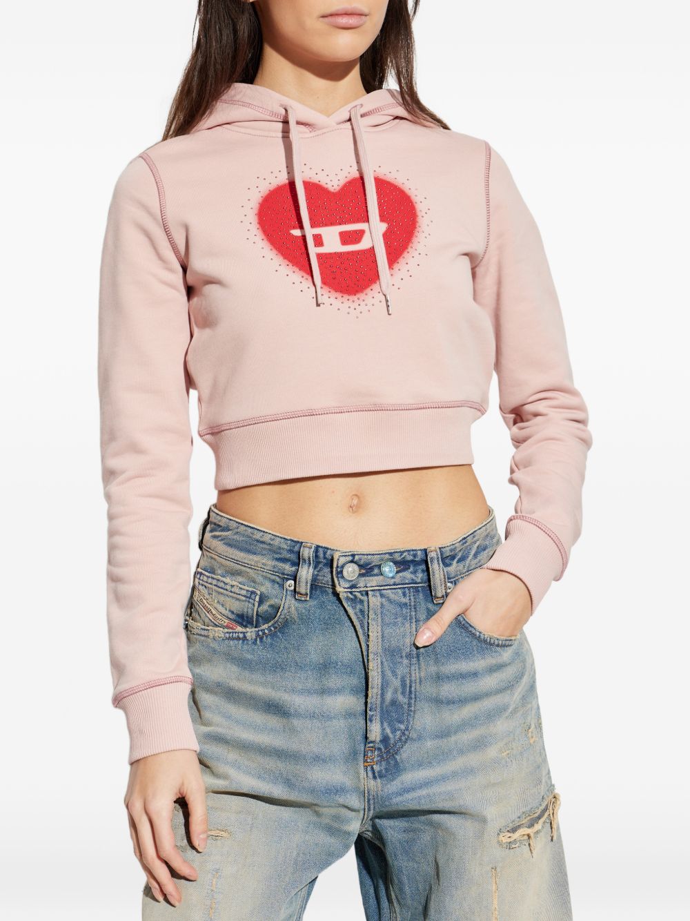 heart cotton hoodie