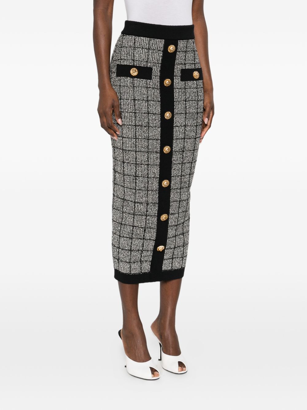 tweed long skirt