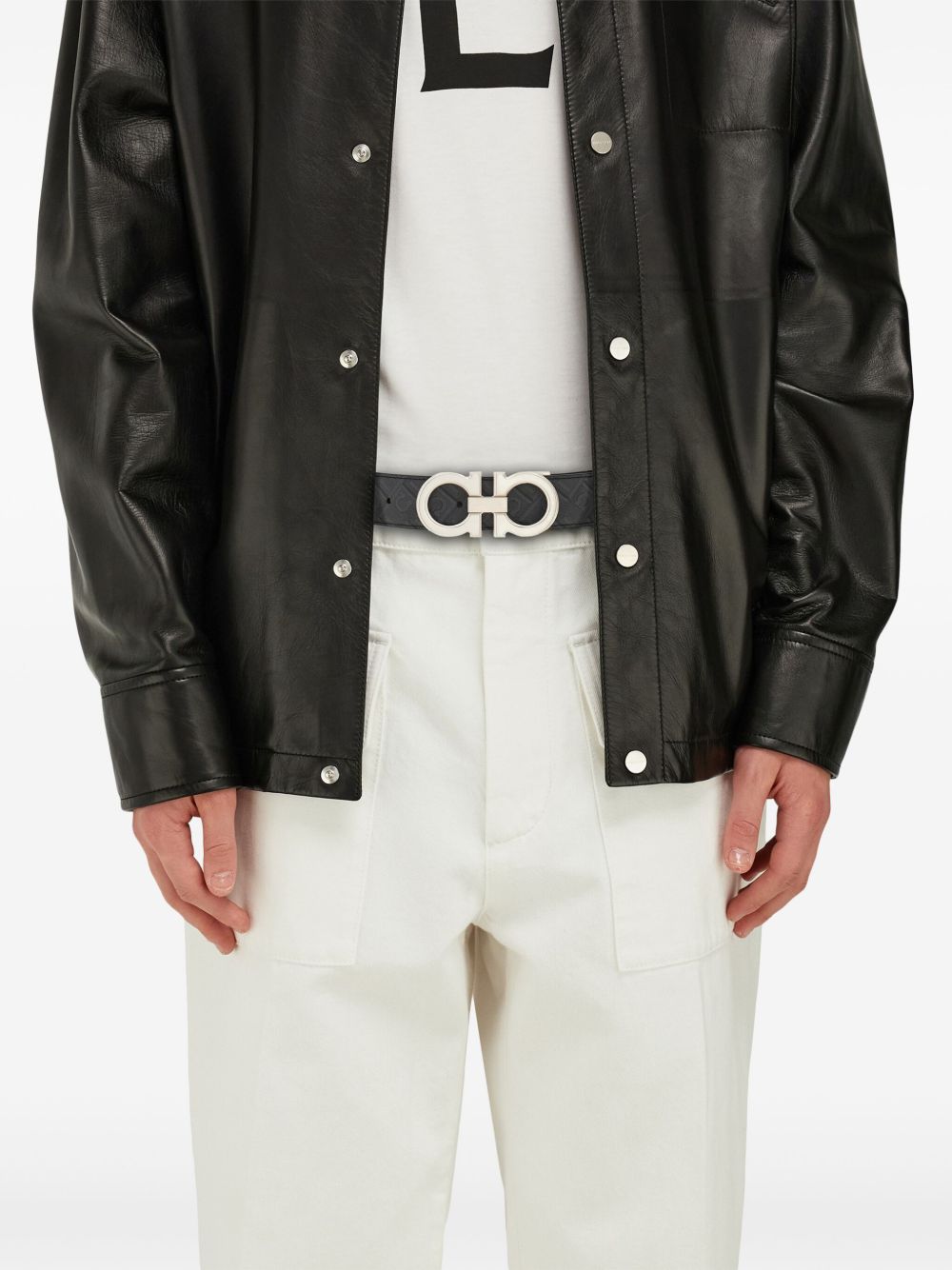 reversible and adjustable gancini belt