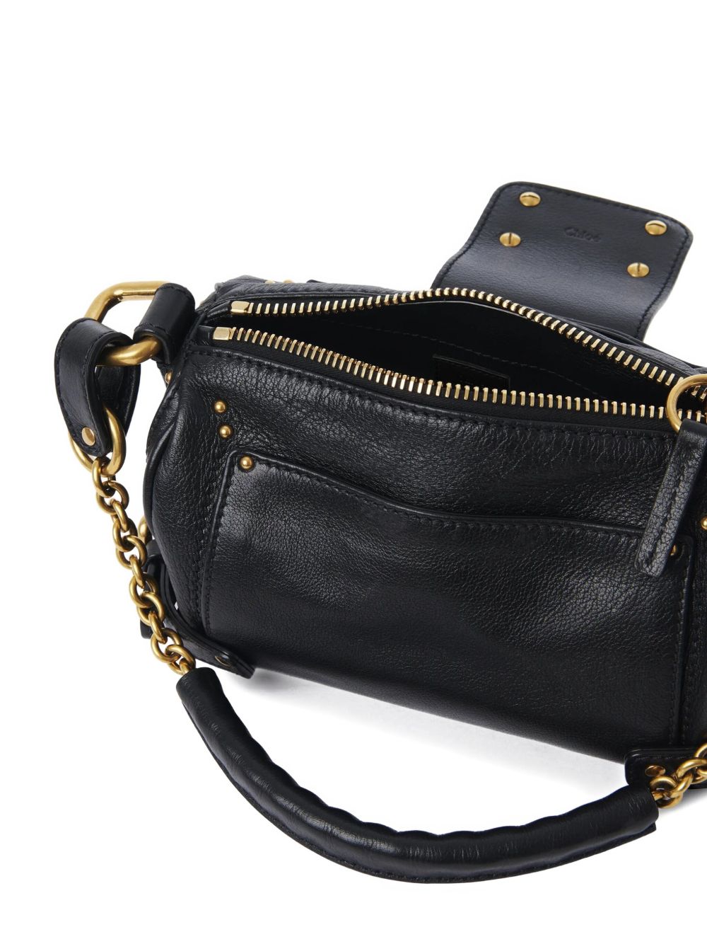 small paddington chain bag in grained leather