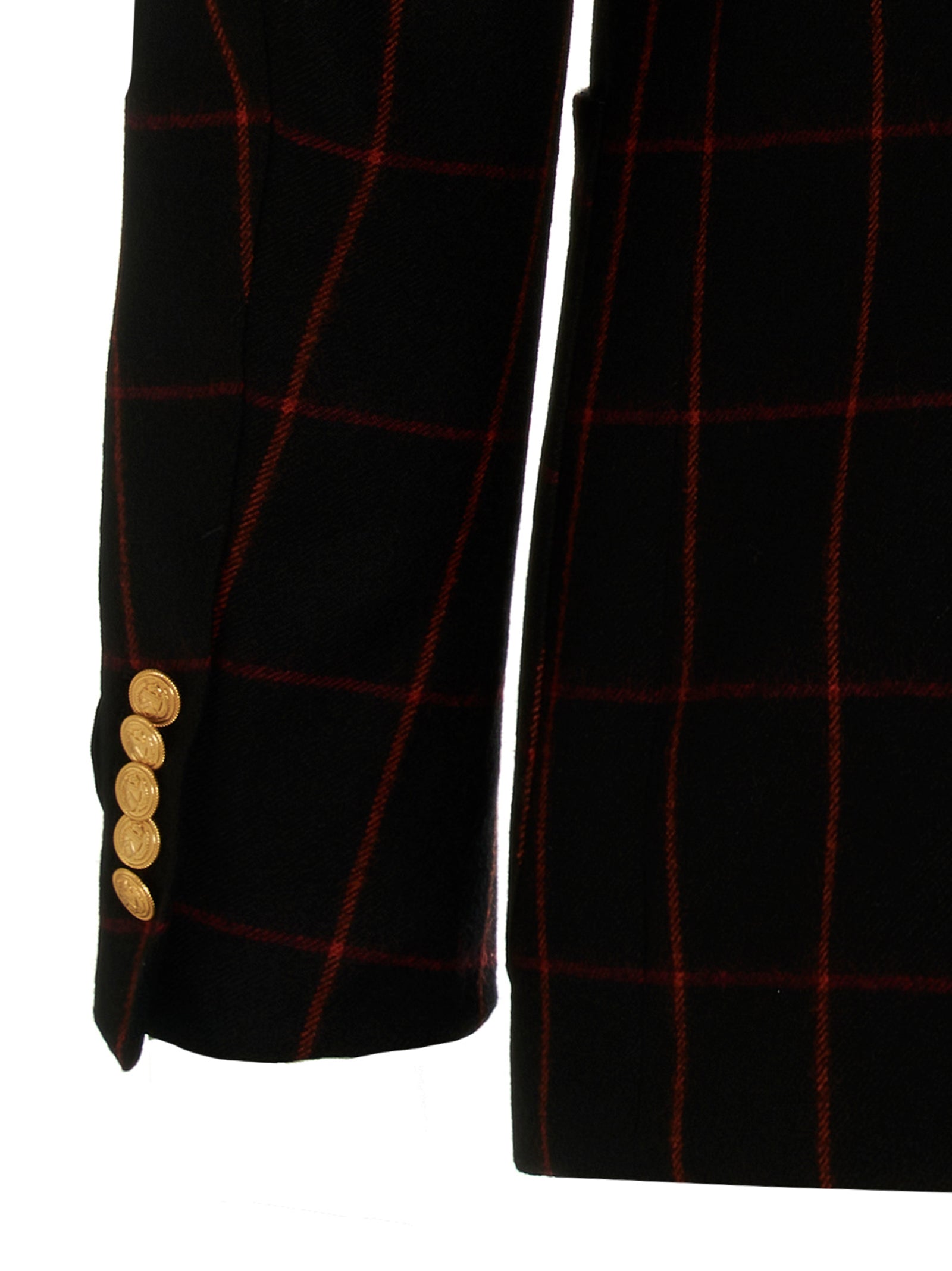 double-breasted check blazer