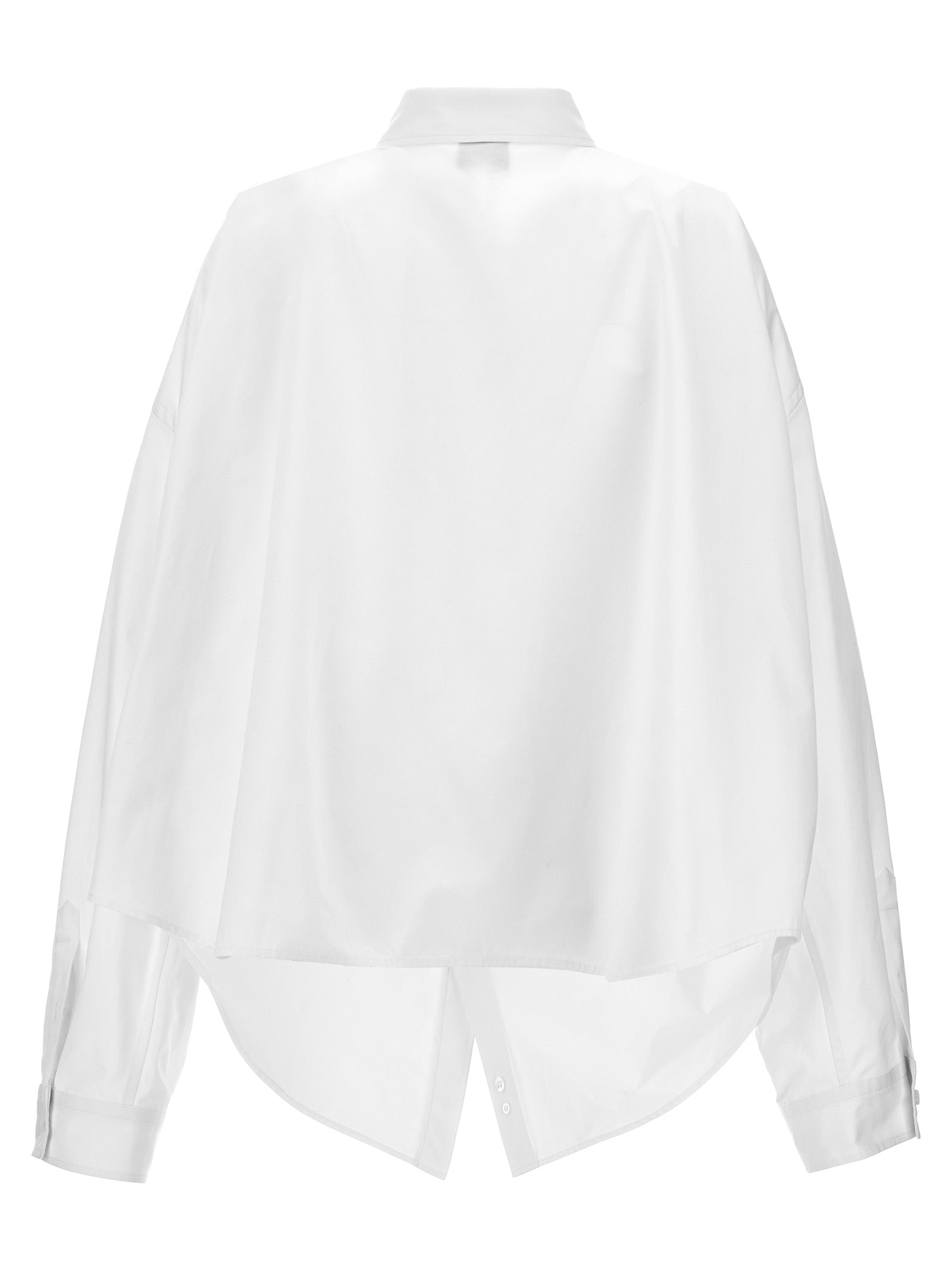 asymmetric shirt with logo embroidery