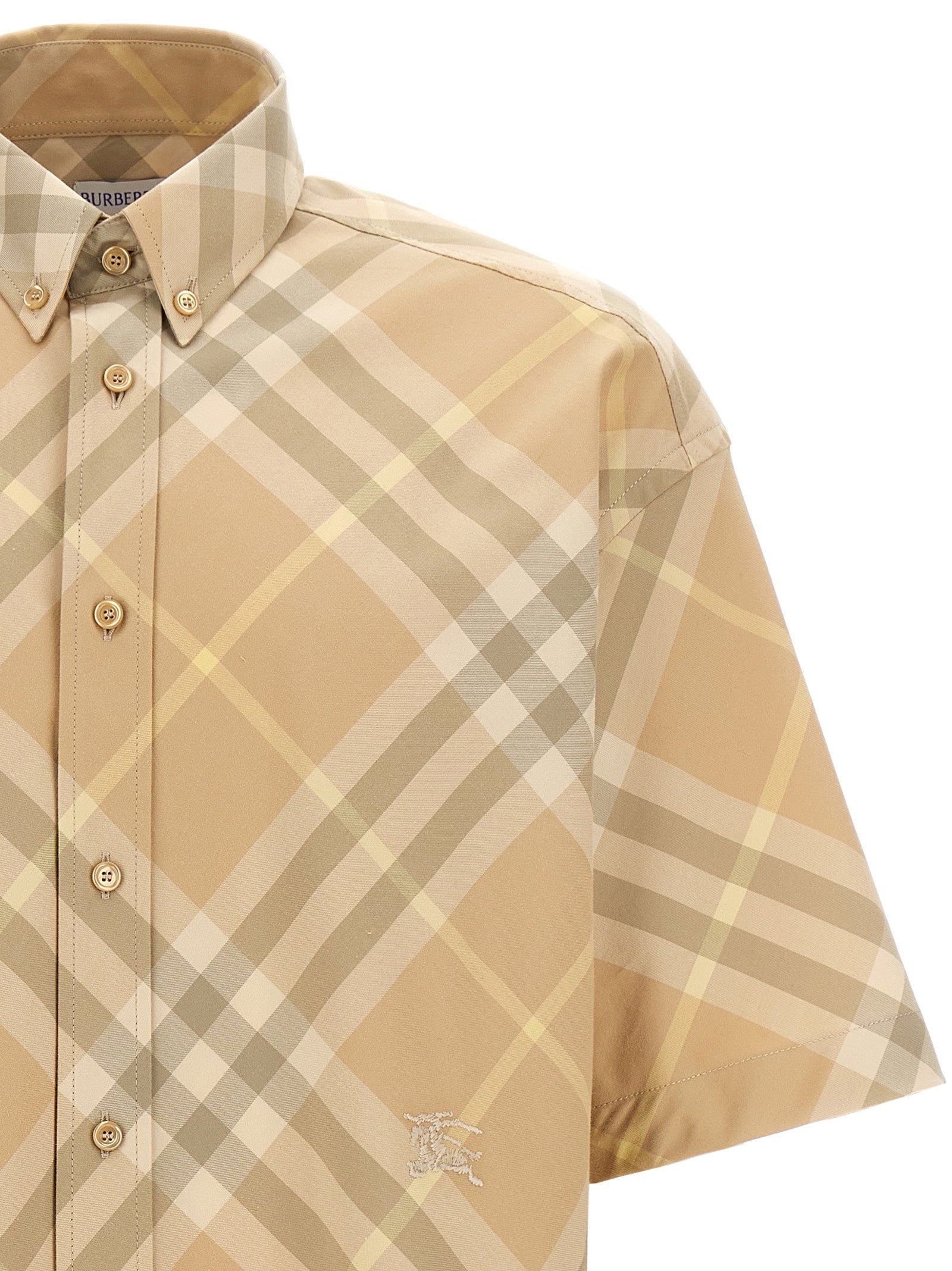logo embroidery check shirt
