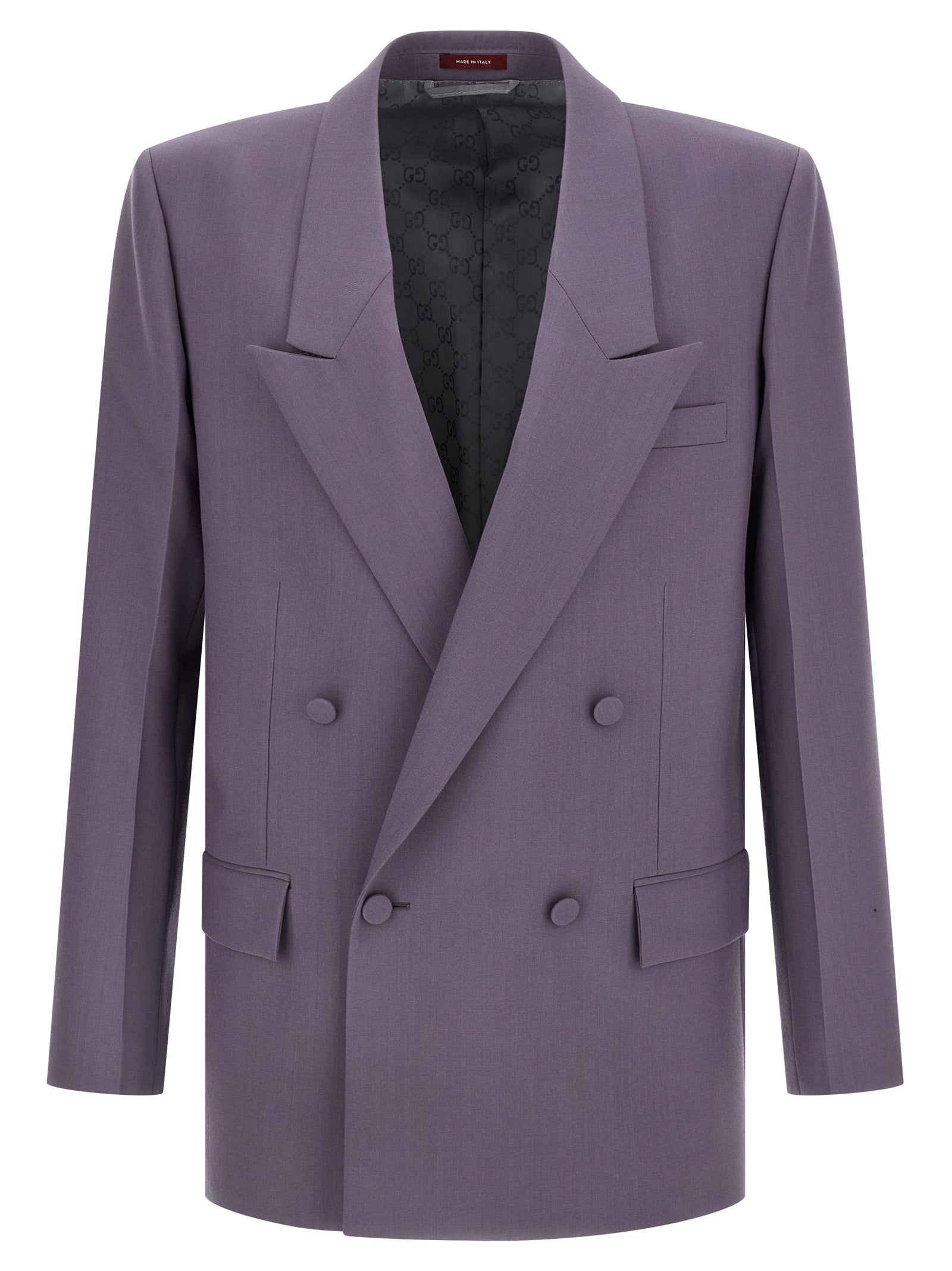 double-breasted wool blazer