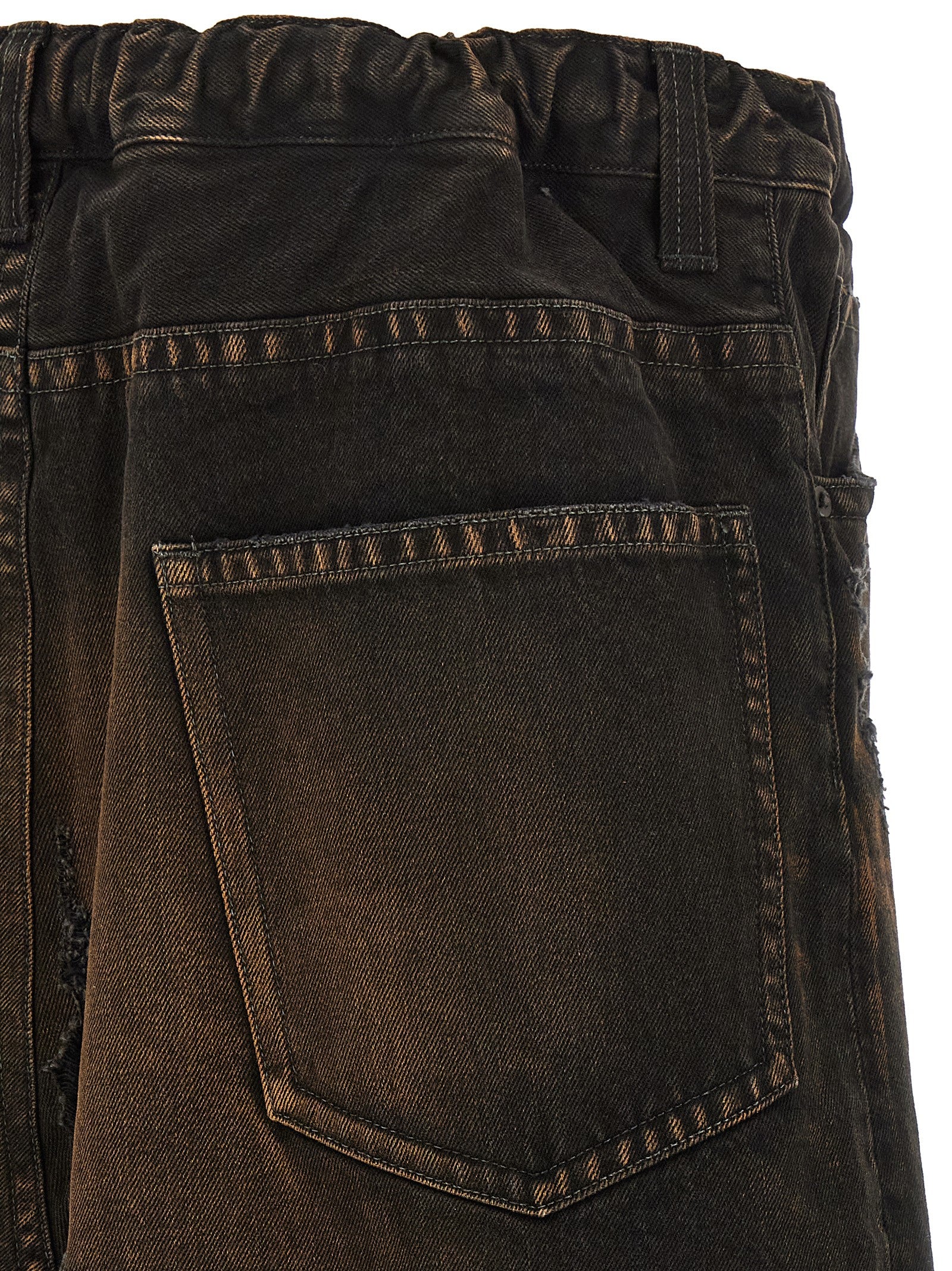 waist layered denim pants