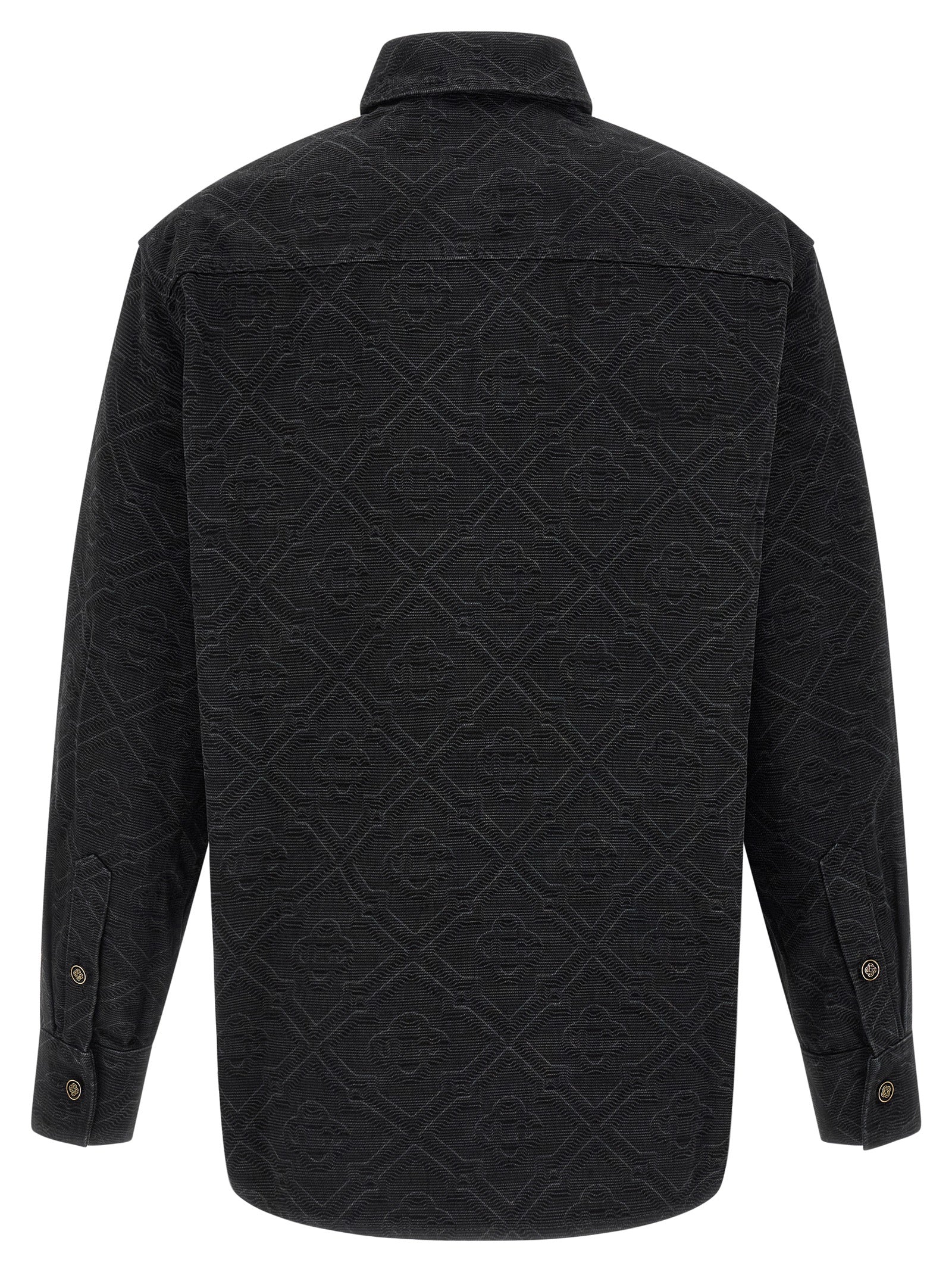 laser monogram denim overshirt