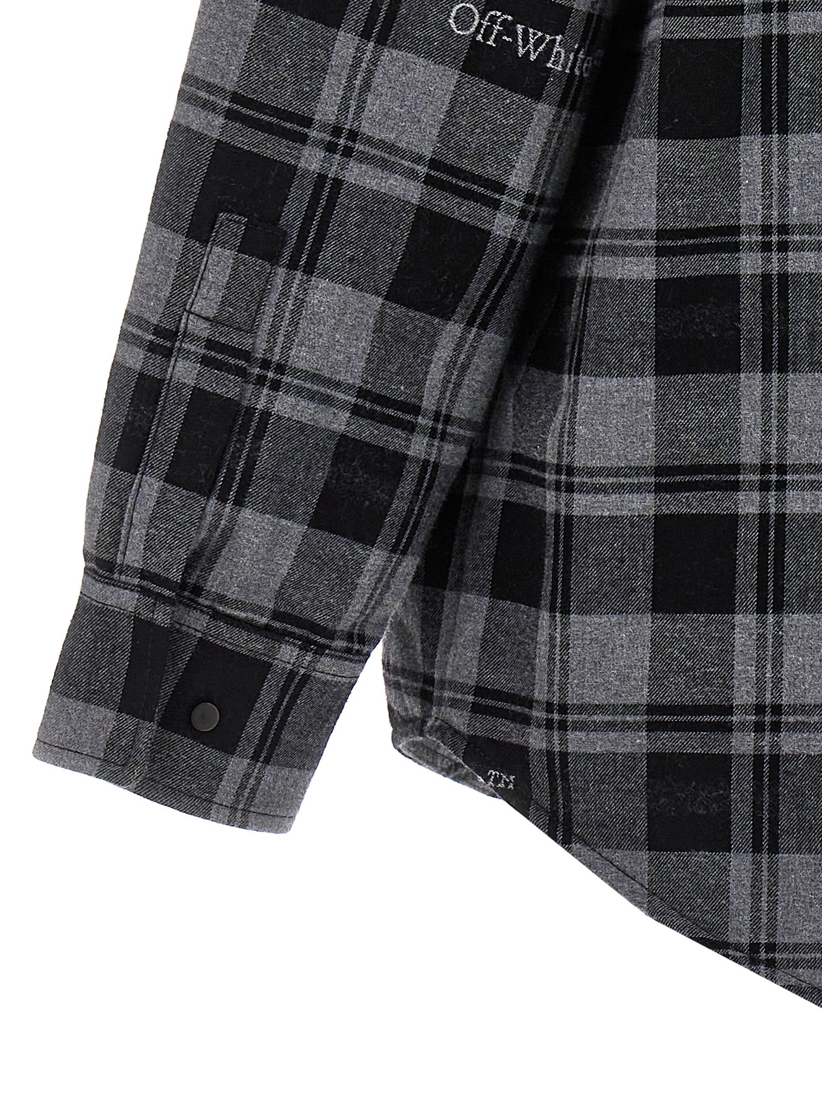 off-white check flannel padded jacket