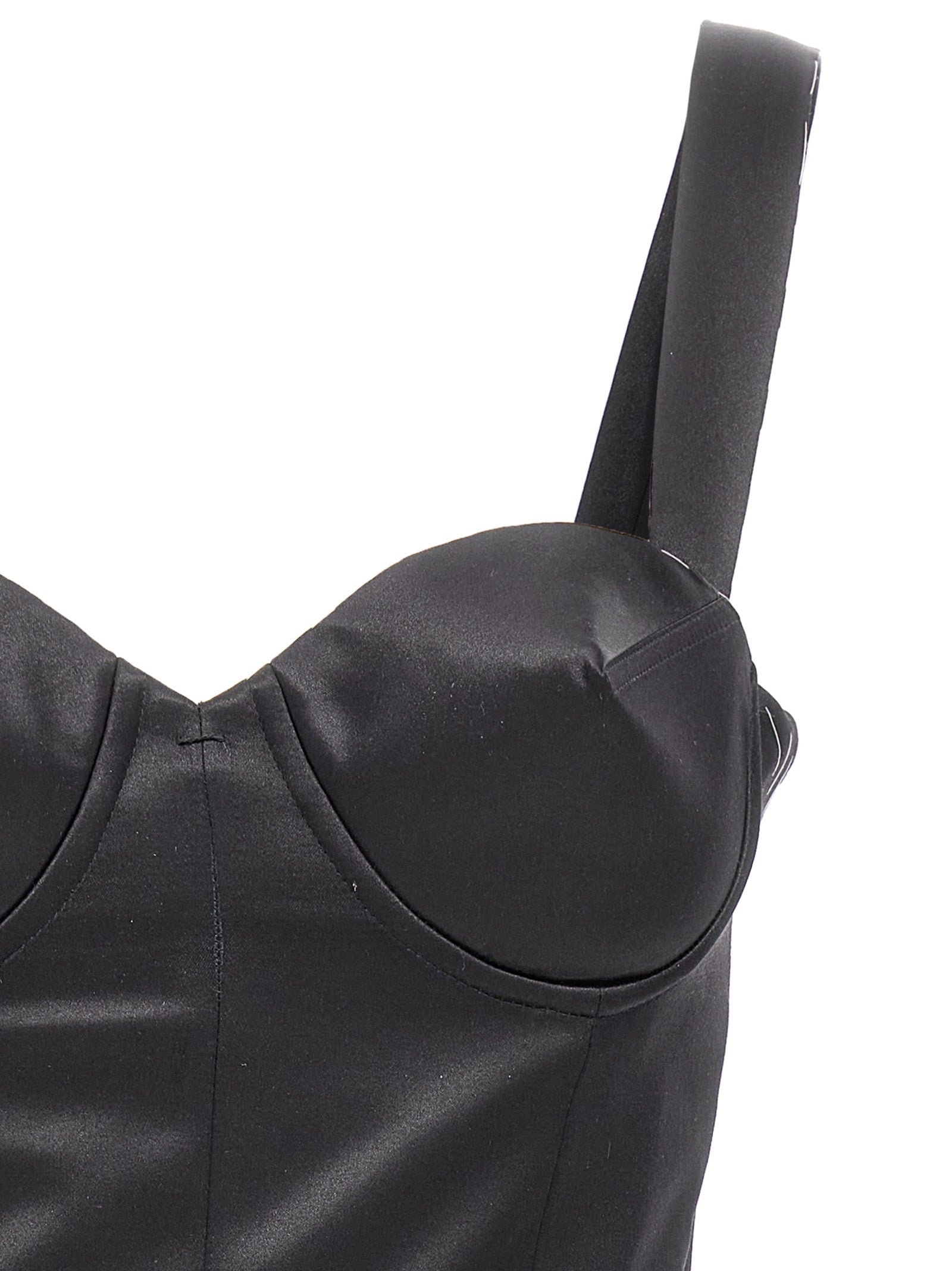 contrast stitching corset dress